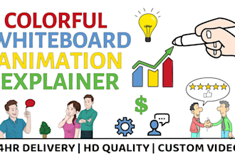 make a colorful whiteboard animation explainer doodle video