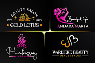 do luxury salon beauty coiffure cosmetic hairdressing logo