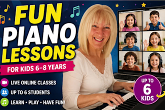 teach fun and interactive live group piano lessons online