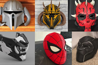 printable 3d mask model 3d helmet cosplay 3d mask print and paint halloween mask
