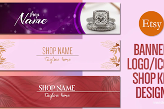 make matching etsy banner, etsy logo, etsy branding kit or etsy kit