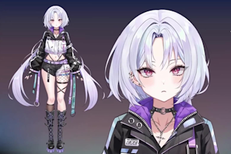 design quality 2d vtuber model live2d model, live2d vtuber rigging 2d commission