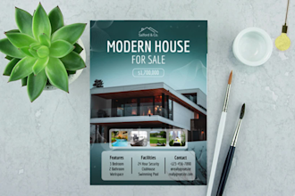 design editable canva real estate brochure and flyer
