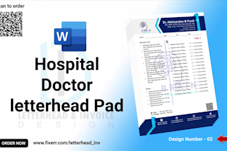 design hospital pad, doctor letterhead editable on microsoft word