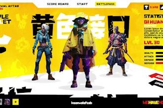 design professional game UI design for your mobile game and pc