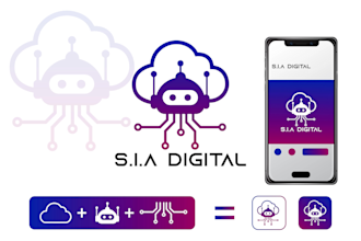 design modern tech startup saas security and crypto ai logo