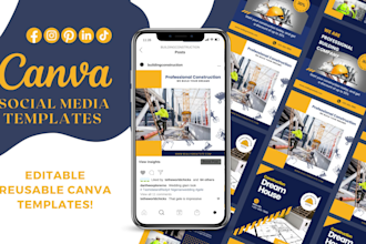design canva templates, instagram post, carousel or anything in canva