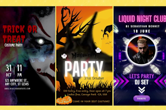 design professional motion flyer, animation poster for social media, party event