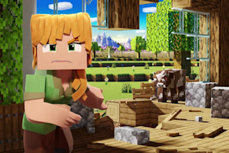 create a 3d minecraft animation creative long video for youtube