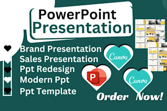 build branded modern powerpoint, sales presentation, ppt redesign, ppt template