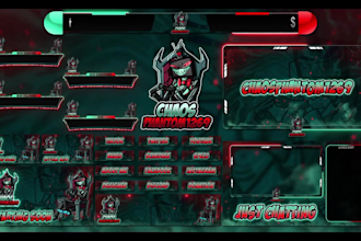 design custom twitch animated overlay, logo, stream graphics