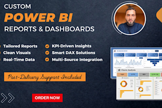 help setup power bi services and create reports, dashboards