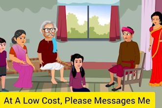 create 2d animated stories badtime story, saas bahu in hindi