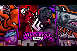 design awesome mascot logo for esports, twitch, and youtube