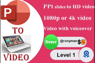 professionally convert powerpoint slides to HD video, slideshow video