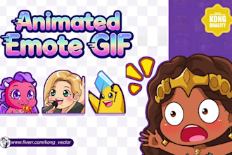 create animated emotes GIF, bit, cheer emotes in 24h for kick, twitch