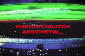 create lyric music video vhs crt glitch style