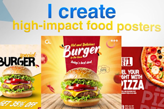 create professional food poster and flyer, fast delivery