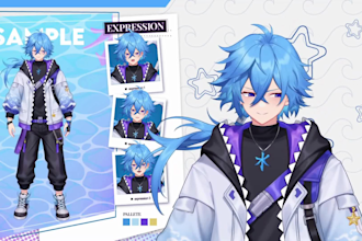 design and rig anime art live2d vtuber model for streaming
