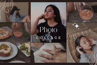make best aesthetic photo collage, stunning vision board for social media post