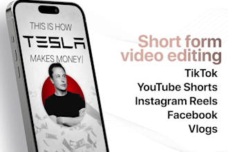 do short form video editing for tiktok, instagram reels, yt shorts with captions