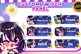 design twitch panels chibi or banner for your stream