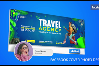 create facebook cover, twitter header, and any social media cover banner design