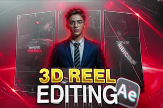 edit viral 3d reels for instagram, tiktok or youtube shorts