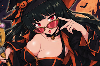 draw anime art illustration in vintage retro style for pfp, fanart