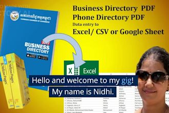 convert phone directory, business directory to excel