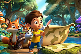 create ai animation story, kids learning video, 123 song for kids
