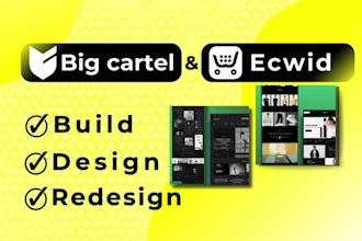 ecwid and big cartel online store, design ecwid and big cartel website