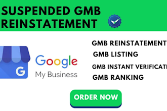 gmb instant verification, gmb suspended, gmb reinstated, gmb ranking gmb listing