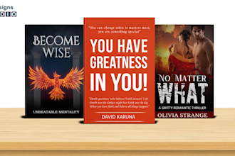 design kindle cover paperback, ebook cover, amazon cover, book cover design