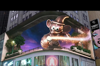 realistic 3d billboard animation anamorphic led screen video ads