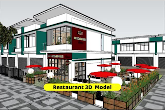 make architectural 3d models and renders in sketchup , revit and 3d max
