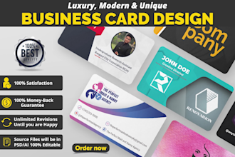 do luxury, modern and unique business card design
