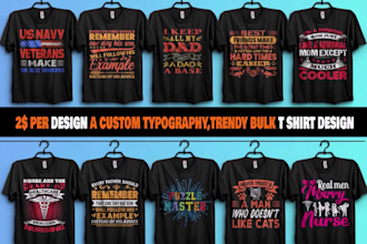 create bulk t shirt designs within 12h