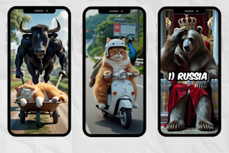 create viral ai cat video ,ai stories, ai animal fusion videos for youtube,reels