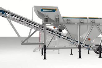 do 3d industrial concrete batching plant, heavy machinery process animation