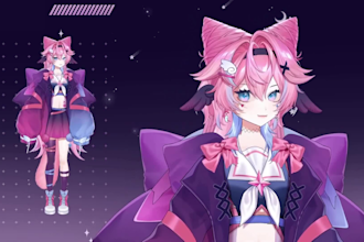 design and rig live2d vtuber model, live2d rigging, 2d vtuber model