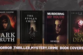 do the crime, thriller, mystery, and horror book cover design