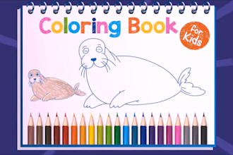 creat sea animals KDP coloring book for kids