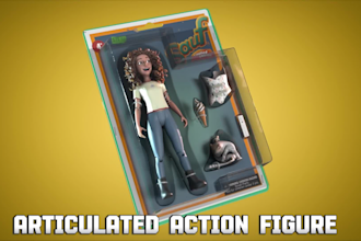 3d action figure from movies games, custom 3d articulated figure for pop culture