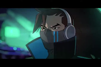 do 2d animated music video, anime fighting film, 2d cartoon animation trailer