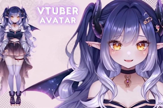 draw 2d anime vtuber avatar live2d model rigging  nsfw vtuber for vtube studio
