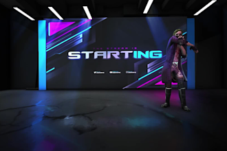 design 3d animated overlay for twitch, youtube and whatnot