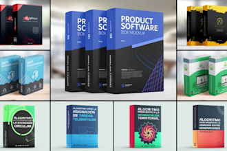 do professional software box mockup and box packaging