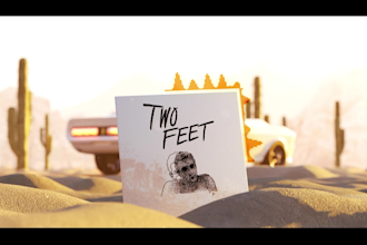 make a song cover 3d animation with an audio visualizer