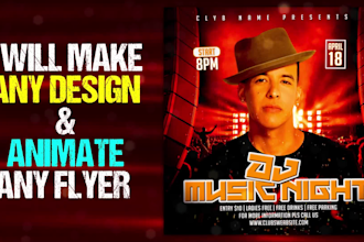design and animate motion flyer, party flyer, event flyer, motion graphics